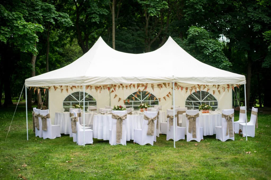 Small Tent Wedding Reception and seating
