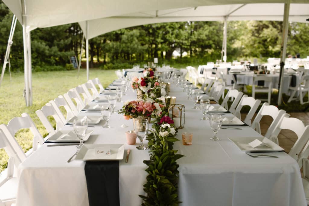 Outdoor Tent with Wedding Decor