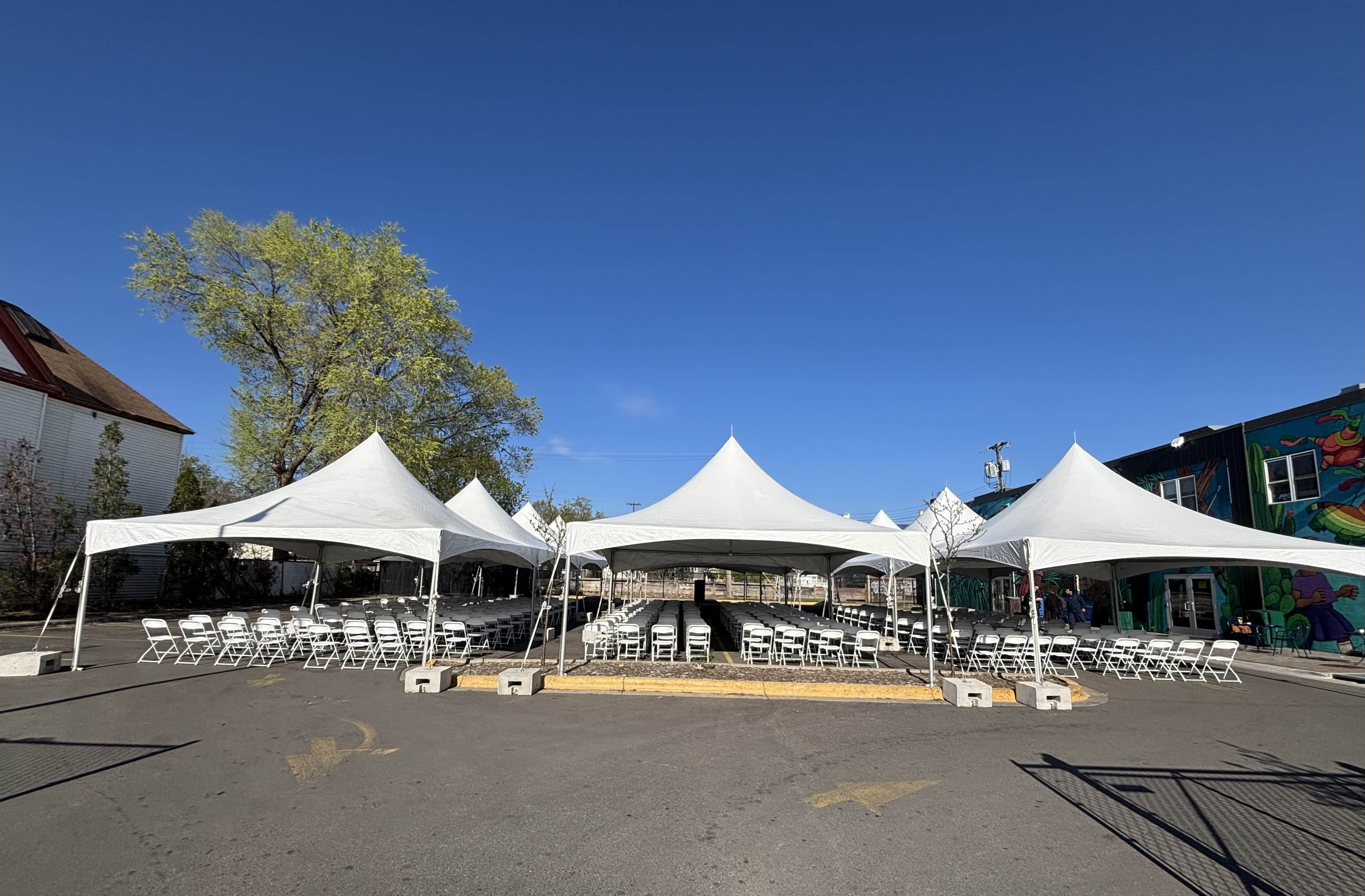 20×80 tents set up with chairs