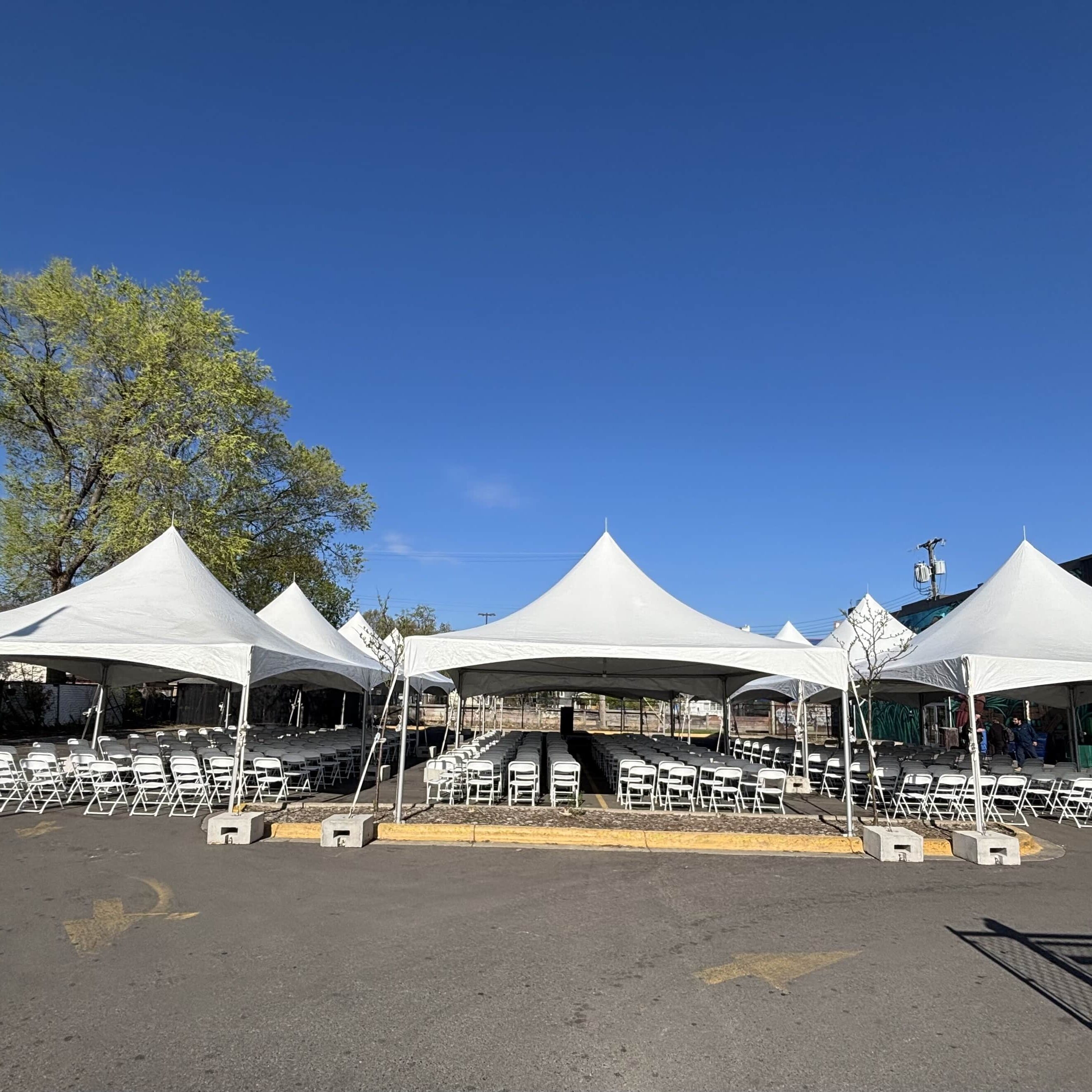 20×80 tents set up with chairs