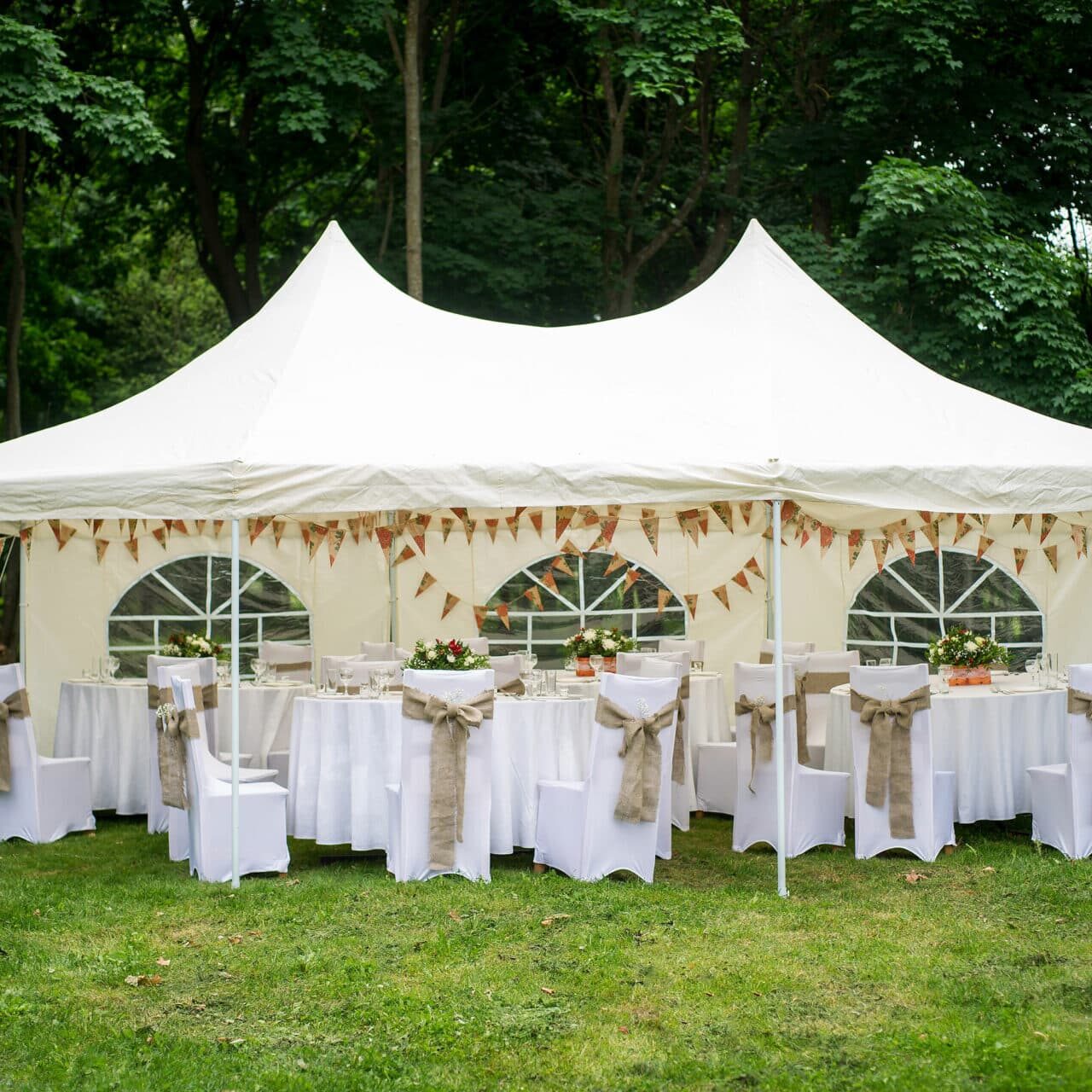 Small Tent Wedding Reception and seating